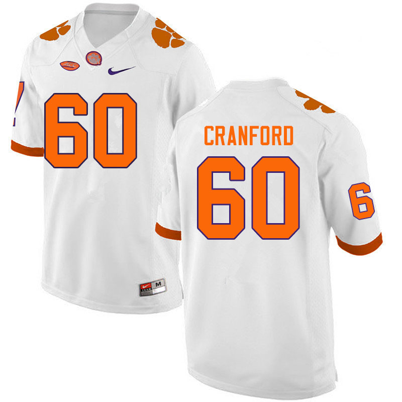 Men #60 Mac Cranford Clemson Tigers College Football Jerseys Sale-White